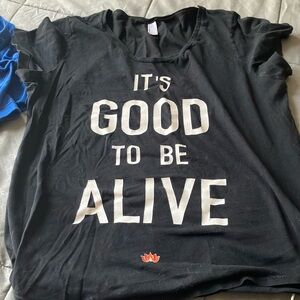 Black Graphic T-Shirt with Positive Message
